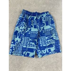 Under Amour Youth Boys Double Sided Logo Graphics Print Board Shorts Swim Trunks